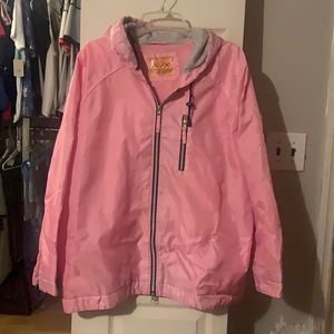 Awesome pink windbreaker jacket w/ hood